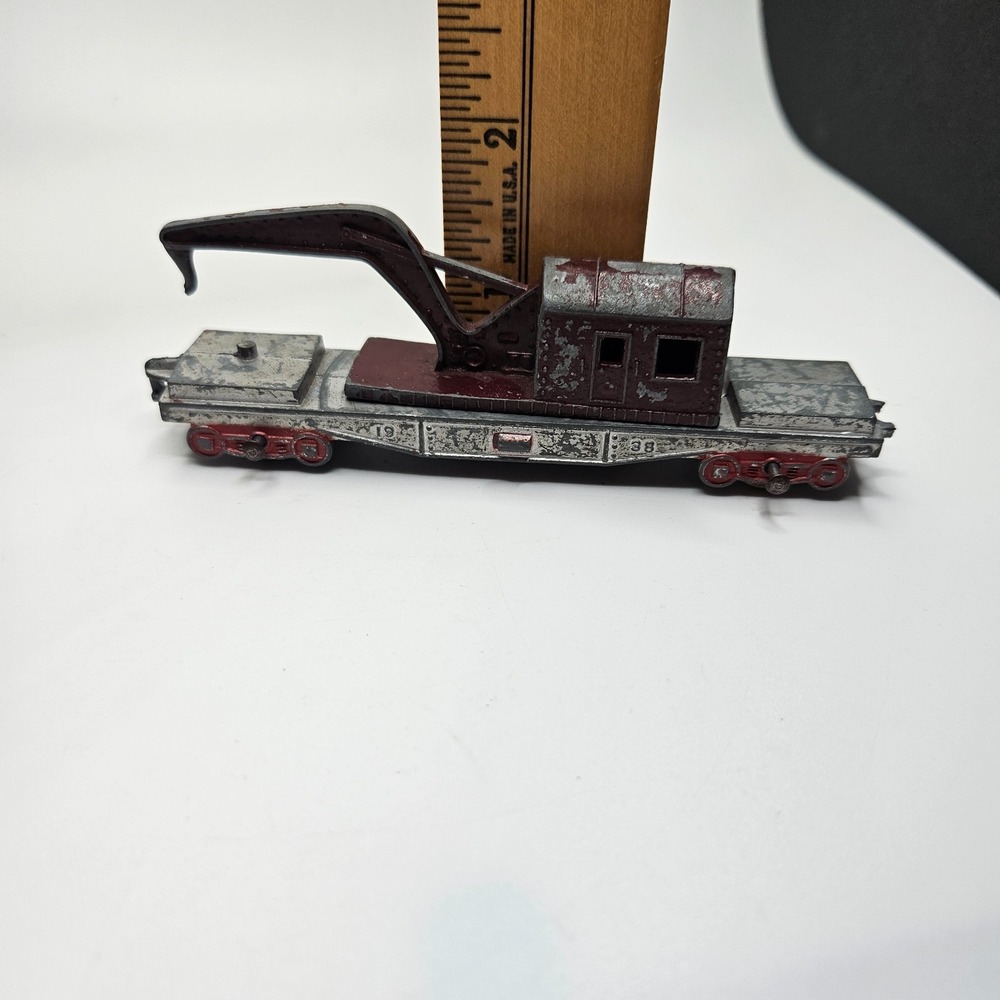 Vintage Tootsietoy Railroad Crane Car Diecast Metal Train‎ Car USA 1938 - Picture 10 of 10